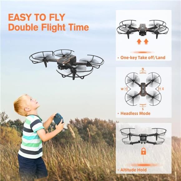 Mini Drone with Camera for Kids,RemoteControl HelicopterToys Gifts for BoysGirls - Picture 3 of 7